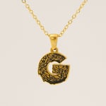 Gold color / 1 Piece Classic Bark Grain Unique Letter G Stainless Steel  Gold Color Unisex Pendant Necklaces Picture7